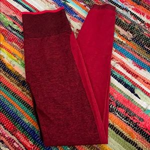 Pink Seamless Leggings Red